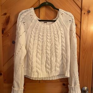 Free People Cream Cable Knit Sweater
